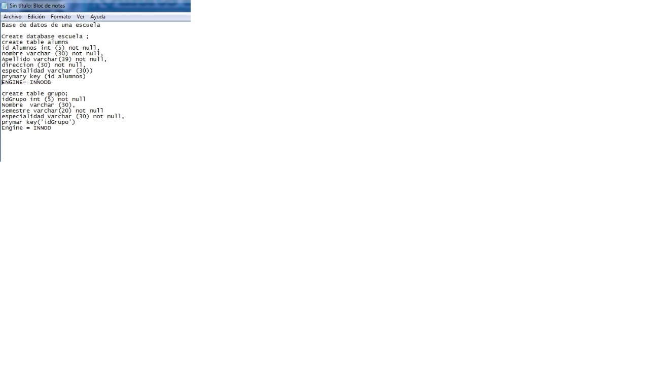 aqui yo ise mi base de datos de una escuela 